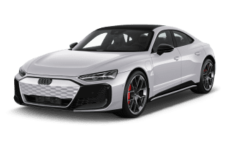 Schräge Frontansicht auf einen Audi e-tron GT RS performance, freigestellt