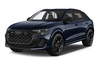 Schräge Frontansicht auf einen Audi RS Q8 , freigestellt