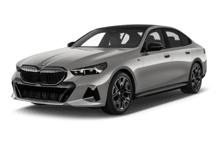 Schräge Frontansicht auf einen BMW 5er-Reihe , freigestellt