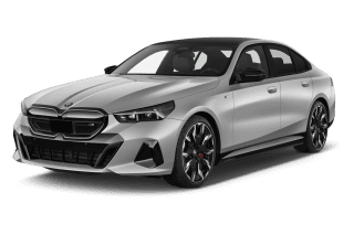 Schräge Frontansicht auf einen BMW i5 , freigestellt