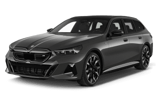 Schräge Frontansicht auf einen BMW i5 , freigestellt