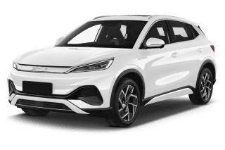 Schräge Frontansicht auf einen BYD Atto 3 Evo Design, freigestellt