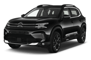 Schräge Frontansicht auf einen Citroën C5 Aircross YOU, freigestellt
