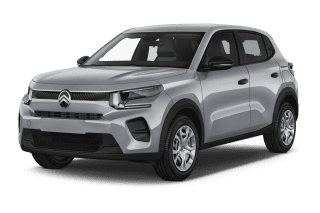 Schräge Frontansicht auf einen Citroën ë-C3 YOU, freigestellt