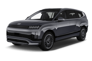 Schräge Frontansicht auf einen Hyundai IONIQ 9 Techniq, freigestellt