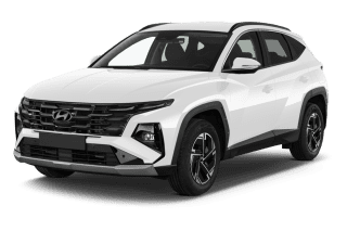 Schräge Frontansicht auf einen Hyundai Tucson N Line, freigestellt