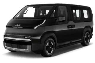 Schräge Frontansicht auf einen Kia PV5 Passenger Plus, freigestellt