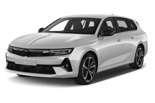 Schräge Frontansicht auf einen Opel Astra GS, freigestellt
