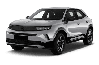 Schräge Frontansicht auf einen Opel Mokka GS, freigestellt