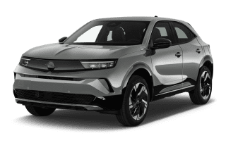 Schräge Frontansicht auf einen Opel Mokka GSE, freigestellt