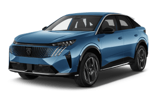 Schräge Frontansicht auf einen Peugeot 3008 Allure, freigestellt