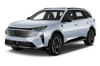 Schräge Frontansicht auf einen Peugeot 5008 GT Exclusive, freigestellt