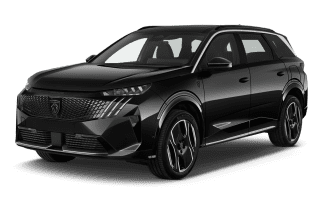 Schräge Frontansicht auf einen Peugeot 5008 Allure, freigestellt