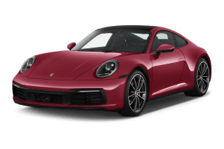 Schräge Frontansicht auf einen Porsche 911 Carrera S, freigestellt