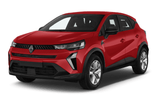 Schräge Frontansicht auf einen Renault Captur Evolution, freigestellt