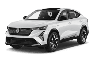 Schräge Frontansicht auf einen Renault Rafale Techno, freigestellt