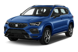 Schräge Frontansicht auf einen SEAT Ateca FR, freigestellt
