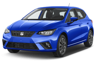Schräge Frontansicht auf einen SEAT Ibiza Style, freigestellt