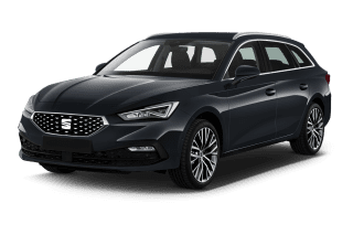 Schräge Frontansicht auf einen SEAT Leon FR, freigestellt