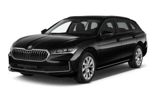 Schräge Frontansicht auf einen Skoda Superb Selection, freigestellt