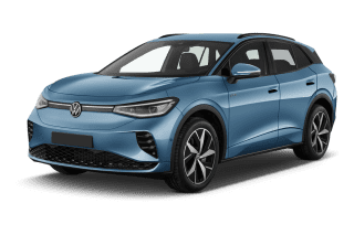 Schräge Frontansicht auf einen Volkswagen ID.4 ENERGY, freigestellt