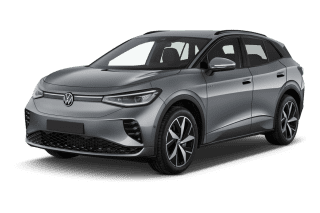 Schräge Frontansicht auf einen Volkswagen ID.4 Pro, freigestellt