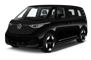 Schräge Frontansicht auf einen Volkswagen ID. BUZZ GTX, freigestellt