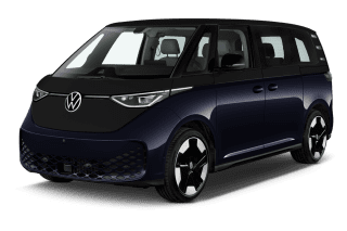 Schräge Frontansicht auf einen Volkswagen ID. BUZZ ENERGY, freigestellt