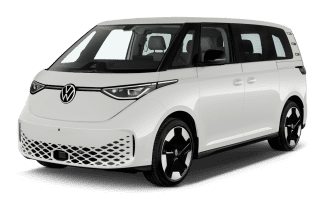 Schräge Frontansicht auf einen Volkswagen ID. BUZZ ENERGY, freigestellt