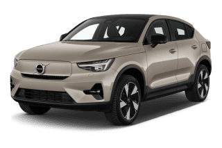 Schräge Frontansicht auf einen Volvo EC40 Ultra, freigestellt