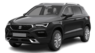 Schräge Frontansicht auf einen SEAT Ateca Road Edition, freigestellt