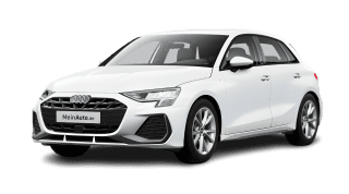 Schräge Frontansicht auf einen Audi A3 S line, freigestellt