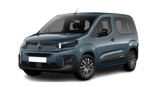Schräge Frontansicht auf einen Citroën Berlingo PLUS, freigestellt