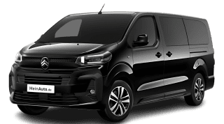 Schräge Frontansicht auf einen Citroën SpaceTourer Plus, freigestellt