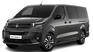 Schräge Frontansicht auf einen Citroën SpaceTourer Plus, freigestellt