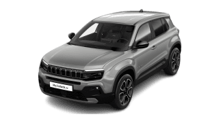 Schräge Frontansicht auf einen Jeep Avenger Summit, freigestellt