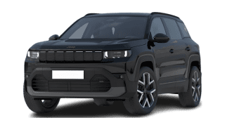 Schräge Frontansicht auf einen Jeep Compass Summit, freigestellt