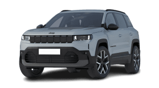 Schräge Frontansicht auf einen Jeep Compass Summit, freigestellt
