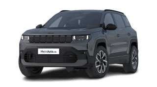 Schräge Frontansicht auf einen Jeep Compass Summit, freigestellt