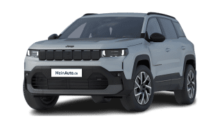 Schräge Frontansicht auf einen Jeep Compass Summit, freigestellt