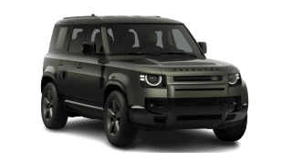 Schräge Frontansicht auf einen Land Rover Defender X-Dynamic SE, freigestellt