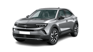 Schräge Frontansicht auf einen Opel Mokka Edition, freigestellt