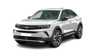 Schräge Frontansicht auf einen Opel Mokka Edition, freigestellt