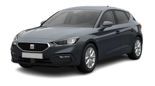 Schräge Frontansicht auf einen SEAT Leon Road Edition, freigestellt