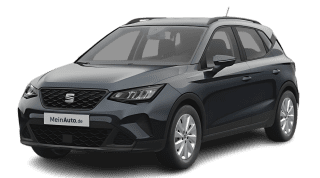 Schräge Frontansicht auf einen SEAT Arona Road Edition, freigestellt