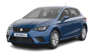 Schräge Frontansicht auf einen SEAT Ibiza Road Edition, freigestellt