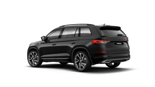 Schräge Frontansicht auf einen Skoda Kodiaq SPORTLINE, freigestellt