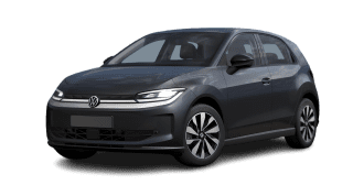 Schräge Frontansicht auf einen Volkswagen ID. Polo Life, freigestellt