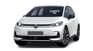 Schräge Frontansicht auf einen Volkswagen ID.3 Neo Life, freigestellt
