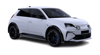 Schräge Frontansicht auf einen Alpine A290 GT, freigestellt